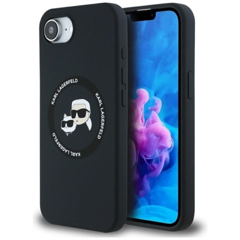 Karl Lagerfeld Silicone Karl & Choupette Heads MagSafe - Etui do iPhone 16e (czarny) Karl Lagerfeld Karl Lagerfeld Silicone Karl & Choupette Heads MagSafe - Etui do iPhone 16e (czarny) Karl Lagerfeld