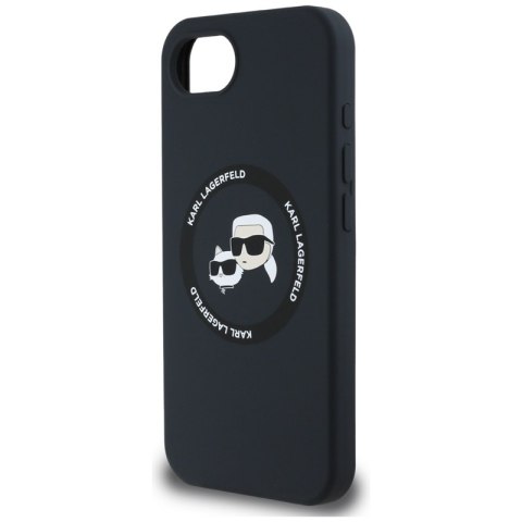 Karl Lagerfeld Silicone Karl & Choupette Heads MagSafe - Etui do iPhone 16e (czarny) Karl Lagerfeld Karl Lagerfeld Silicone Karl & Choupette Heads MagSafe - Etui do iPhone 16e (czarny) Karl Lagerfeld