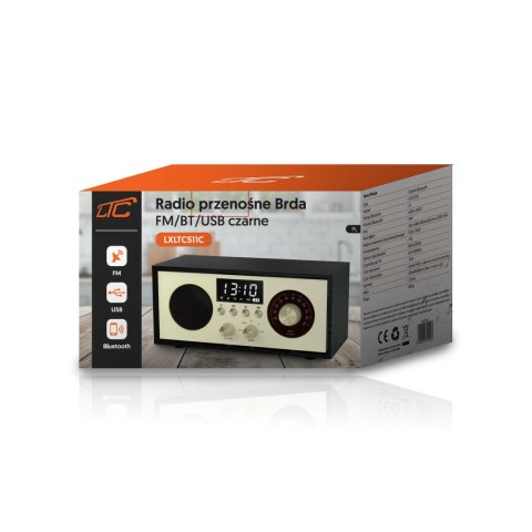 LTC przenośne radio BRDA, Bluetooth, FM, USB, 2200mAh, 10W ładowanie indukcyjne, czarno-złote Lamex Andrzej Leszek Sp.K. LTC przenośne radio BRDA, Bluetooth, FM, USB, 2200mAh, 10W ładowanie indukcyjne, czarno-złote Lamex Andrzej Leszek Sp.K.