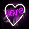 Neon LED LOVE W SERCU fiolet biały NNE02 Neolia TelForceOne S.A.