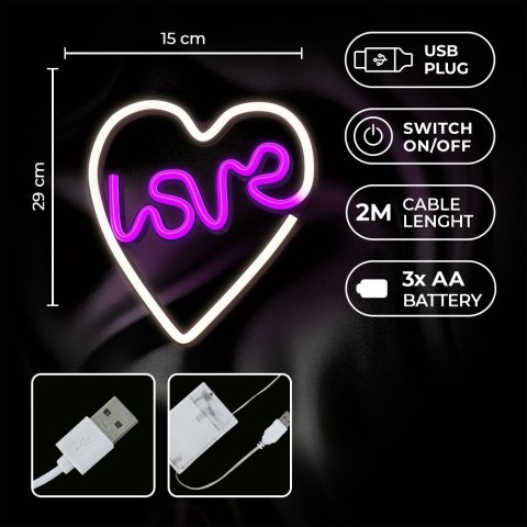 Neon LED LOVE W SERCU fiolet biały NNE02 Neolia TelForceOne S.A. Neon LED LOVE W SERCU fiolet biały NNE02 Neolia TelForceOne S.A.