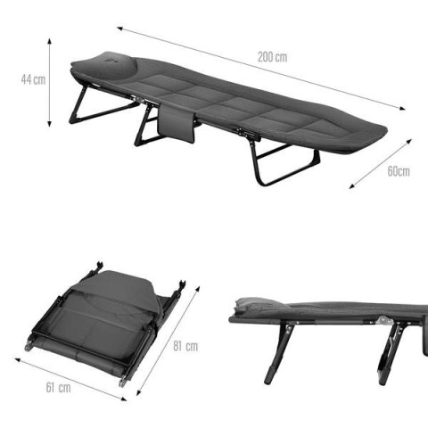 NC2720 ŁÓŻKO TURYSTYCZNE SKŁADANE SZARE 200 CM NILS CAMP NILS CAMP NC2720 ŁÓŻKO TURYSTYCZNE SKŁADANE SZARE 200 CM NILS CAMP NILS CAMP