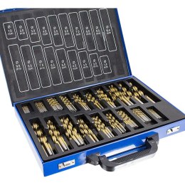 Wiertła kobaltowe 1-10mm 230el tytanowa powłoka skrzynka metalowa E-hurtownia