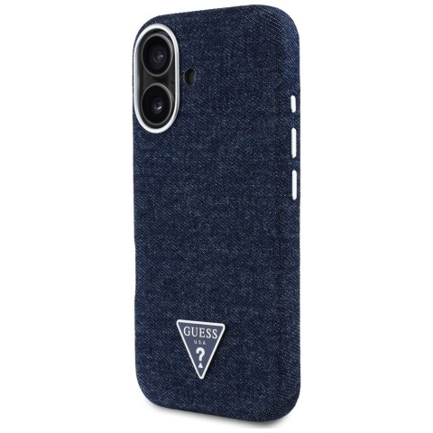 Guess Nakładka HC MagSafe FW Denim Triangle Logo do iPhone 16 Niebieska CG Mobile SAS Guess Nakładka HC MagSafe FW Denim Triangle Logo do iPhone 16 Niebieska CG Mobile SAS