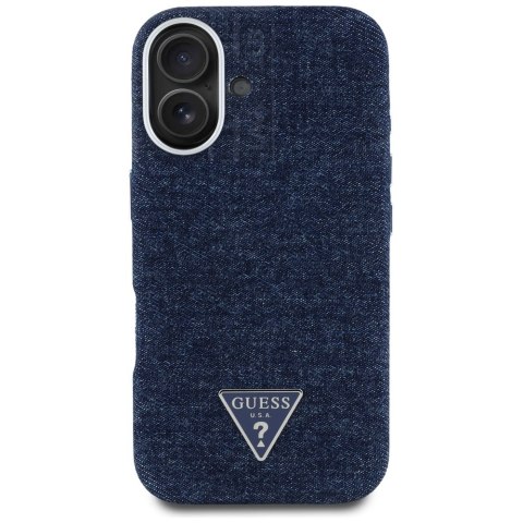 Guess Nakładka HC MagSafe FW Denim Triangle Logo do iPhone 16 Niebieska CG Mobile SAS Guess Nakładka HC MagSafe FW Denim Triangle Logo do iPhone 16 Niebieska CG Mobile SAS