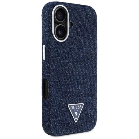 Guess Nakładka HC MagSafe FW Denim Triangle Logo do iPhone 16 Niebieska CG Mobile SAS Guess Nakładka HC MagSafe FW Denim Triangle Logo do iPhone 16 Niebieska CG Mobile SAS