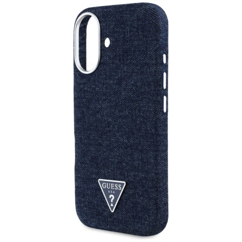 Guess Nakładka HC MagSafe FW Denim Triangle Logo do iPhone 16 Niebieska CG Mobile SAS Guess Nakładka HC MagSafe FW Denim Triangle Logo do iPhone 16 Niebieska CG Mobile SAS