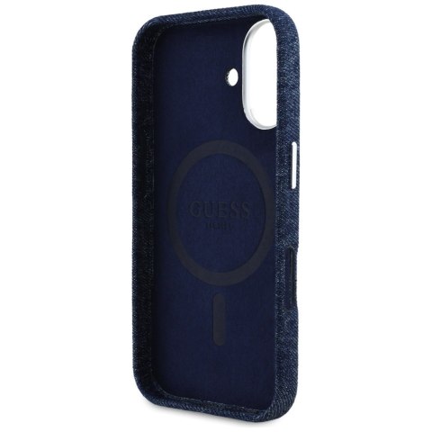 Guess Nakładka HC MagSafe FW Denim Triangle Logo do iPhone 16 Niebieska CG Mobile SAS Guess Nakładka HC MagSafe FW Denim Triangle Logo do iPhone 16 Niebieska CG Mobile SAS