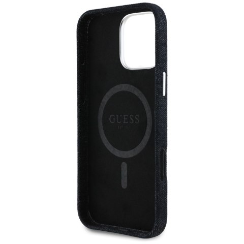 Guess Nakładka HC MagSafe FW Denim Triangle Logo do iPhone 16 Pro Max Czarna CG Mobile SAS Guess Nakładka HC MagSafe FW Denim Triangle Logo do iPhone 16 Pro Max Czarna CG Mobile SAS