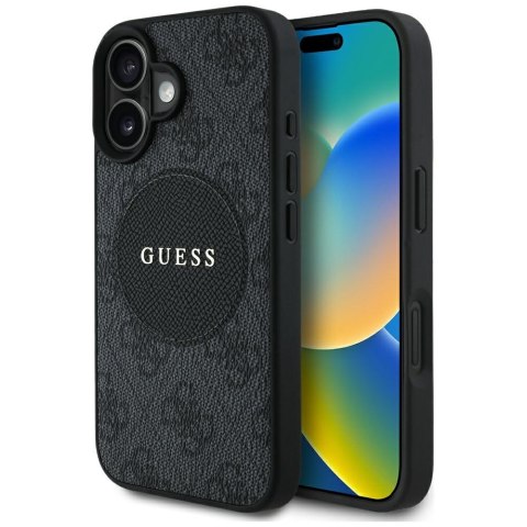 Guess Nakładka HC MagSafe PU 4G Circle with Classic Logo do iPhone 16 Czarna CG Mobile SAS Guess Nakładka HC MagSafe PU 4G Circle with Classic Logo do iPhone 16 Czarna CG Mobile SAS