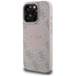 Guess Nakładka HC MagSafe PU 4G Circle with Classic Logo do iPhone 16 Pro Różowa CG Mobile SAS