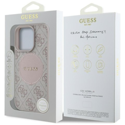 Guess Nakładka HC MagSafe PU 4G Circle with Classic Logo do iPhone 16 Pro Różowa CG Mobile SAS Guess Nakładka HC MagSafe PU 4G Circle with Classic Logo do iPhone 16 Pro Różowa CG Mobile SAS