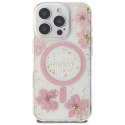 Guess Nakładka HC MagSafe Resin Flowers and Glitter do iPhone 16 Pro Max Różowa CG Mobile SAS