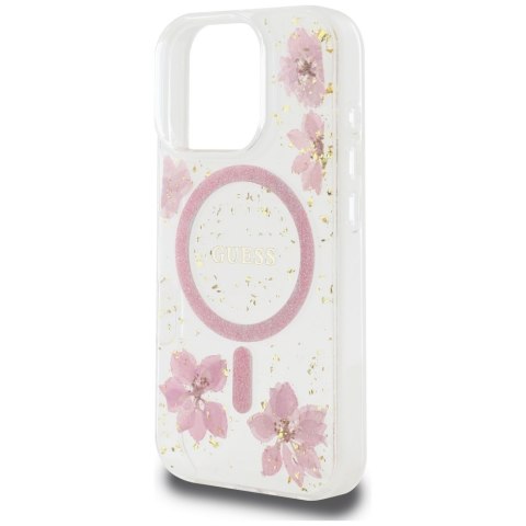 Guess Nakładka HC MagSafe Resin Flowers and Glitter do iPhone 16 Pro Max Różowa CG Mobile SAS Guess Nakładka HC MagSafe Resin Flowers and Glitter do iPhone 16 Pro Max Różowa CG Mobile SAS