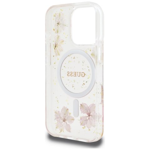Guess Nakładka HC MagSafe Resin Flowers and Glitter do iPhone 16 Pro Max Różowa CG Mobile SAS Guess Nakładka HC MagSafe Resin Flowers and Glitter do iPhone 16 Pro Max Różowa CG Mobile SAS