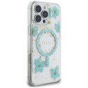 Guess Nakładka HC MagSafe Resin Flowers and Glitter do iPhone 16 Pro Max Turkusowa CG Mobile SAS