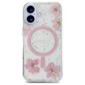 Guess Nakładka HC MagSafe Resin Flowers and Glitter do iPhone 16 Różowa CG Mobile SAS