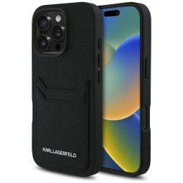 Karl Lagerfeld Nakładka HC Grained PU CardSlot Metal Elong do iPhone 16 Pro Max Czarna CG Mobile SAS