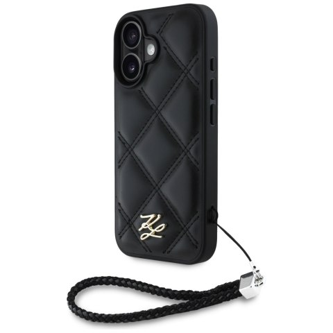 Karl Lagerfeld Nakładka HC Quilted PU Initial Logo & Chain Strap do iPhone 16 Czarna CG Mobile SAS