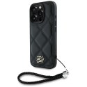 Karl Lagerfeld Nakładka HC Quilted PU Initial Logo & Chain Strap do iPhone 16 Pro Czarna CG Mobile SAS