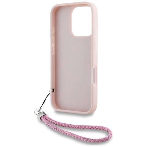 Karl Lagerfeld Nakładka HC Quilted PU Initial Logo & Chain Strap do iPhone 16 Pro Różowa CG Mobile SAS Karl Lagerfeld Nakładka HC Quilted PU Initial Logo & Chain Strap do iPhone 16 Pro Różowa CG Mobile SAS