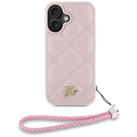 Karl Lagerfeld Nakładka HC Quilted PU Initial Logo & Chain Strap do iPhone 16 Różowa CG Mobile SAS Karl Lagerfeld Nakładka HC Quilted PU Initial Logo & Chain Strap do iPhone 16 Różowa CG Mobile SAS