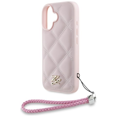 Karl Lagerfeld Nakładka HC Quilted PU Initial Logo & Chain Strap do iPhone 16 Różowa CG Mobile SAS Karl Lagerfeld Nakładka HC Quilted PU Initial Logo & Chain Strap do iPhone 16 Różowa CG Mobile SAS