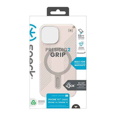 Speck Presidio2 Grip ClickLock & MagSafe - Etui iPhone 16e / iPhone 15 / iPhone 14 / iPhone 13 (Bleached Bone / Heirloom Gold / Speck Speck Presidio2 Grip ClickLock & MagSafe - Etui iPhone 16e / iPhone 15 / iPhone 14 / iPhone 13 (Bleached Bone / Heirloom Gold / Speck