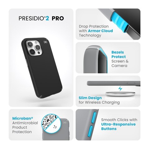 Speck Presidio2 Pro - Etui iPhone 15 Pro (Black / Slate Grey / White) Speck Speck Presidio2 Pro - Etui iPhone 15 Pro (Black / Slate Grey / White) Speck