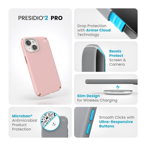Speck Presidio2 Pro - Etui iPhone 16e / iPhone 15 / iPhone 14 / iPhone 13 (Dahlia Pink / Rose Copper / White) Speck Speck Presidio2 Pro - Etui iPhone 16e / iPhone 15 / iPhone 14 / iPhone 13 (Dahlia Pink / Rose Copper / White) Speck