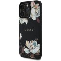 Guess Grained Printed Flower Pattern MagSafe - Etui do iPhone 16 Pro Max (czarny) Guess