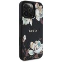Guess Grained Printed Flower Pattern MagSafe - Etui do iPhone 16 Pro Max (czarny) Guess