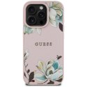 Guess Grained Printed Flower Pattern MagSafe - Etui do iPhone 16 Pro Max (różowy) Guess