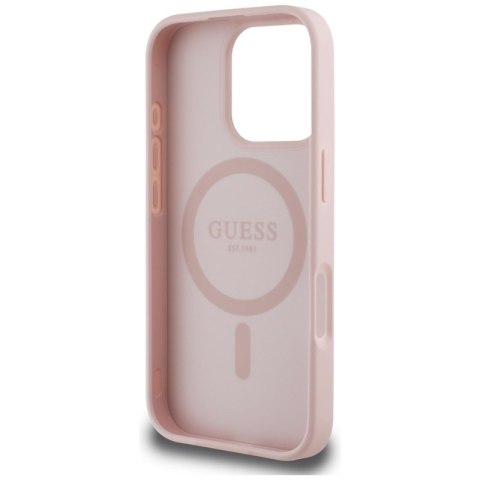 Guess Grained Printed Flower Pattern MagSafe - Etui do iPhone 16 Pro Max (różowy) Guess Guess Grained Printed Flower Pattern MagSafe - Etui do iPhone 16 Pro Max (różowy) Guess