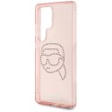 Karl Lagerfeld Rhinestones Karl Head Logo - Etui Samsung Galaxy S25 Ultra (różowy) Karl Lagerfeld