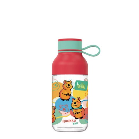 Quokka Ice Kids with strap - Butelka na wodę z tritanu 430 ml z paskiem (Happy Quokka) Quokka Quokka Ice Kids with strap - Butelka na wodę z tritanu 430 ml z paskiem (Happy Quokka) Quokka