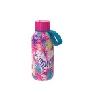 Quokka Solid Kids with strap - Butelka termiczna ze stali nierdzewnej 330 ml z paskiem (Zebras) Quokka