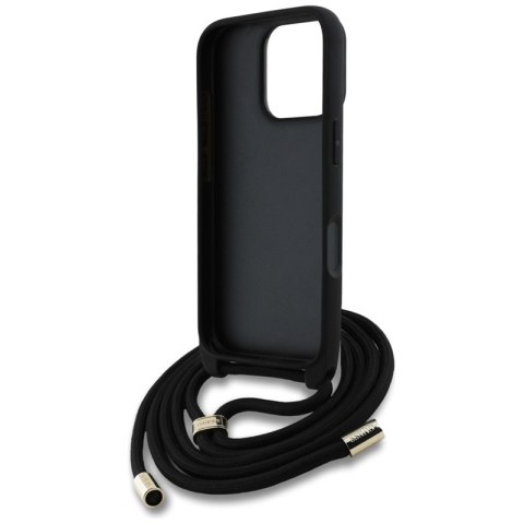 Guess 4G Big Logo Cord Strap Crossbody - Etui do iPhone 16 Pro (czarny) Guess Guess 4G Big Logo Cord Strap Crossbody - Etui do iPhone 16 Pro (czarny) Guess
