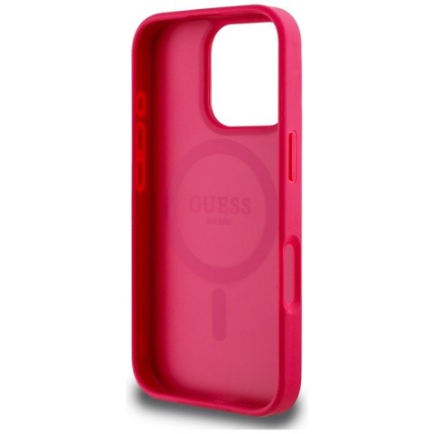 Guess Grained Printed Flower Pattern MagSafe - Etui do iPhone 16 Pro Max (fuksja) Guess Guess Grained Printed Flower Pattern MagSafe - Etui do iPhone 16 Pro Max (fuksja) Guess