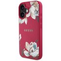 Guess Grained Printed Flower Pattern MagSafe - Etui do iPhone 16 (fuksja) Guess