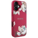 Guess Grained Printed Flower Pattern MagSafe - Etui do iPhone 16 (fuksja) Guess
