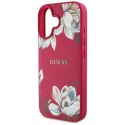 Guess Grained Printed Flower Pattern MagSafe - Etui do iPhone 16 (fuksja) Guess