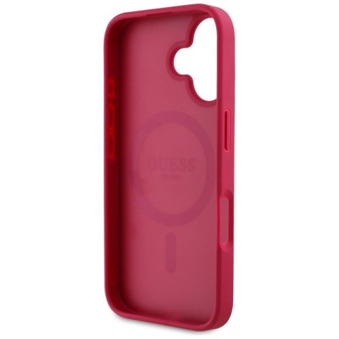 Guess Grained Printed Flower Pattern MagSafe - Etui do iPhone 16 (fuksja) Guess Guess Grained Printed Flower Pattern MagSafe - Etui do iPhone 16 (fuksja) Guess