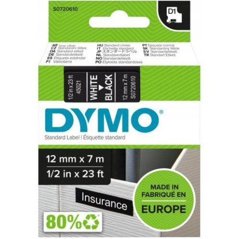 Taśma biały nadruk na czarnym 12mm x 7m DYMO S0720610 DYMO Taśma biały nadruk na czarnym 12mm x 7m DYMO S0720610 DYMO