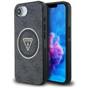 Guess IML Metal Glitter 4G Circle Triangle MagSafe - Etui do iPhone 16e (czarny) Guess