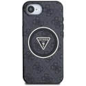 Guess IML Metal Glitter 4G Circle Triangle MagSafe - Etui do iPhone 16e (czarny) Guess