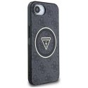 Guess IML Metal Glitter 4G Circle Triangle MagSafe - Etui do iPhone 16e (czarny) Guess