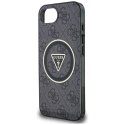 Guess IML Metal Glitter 4G Circle Triangle MagSafe - Etui do iPhone 16e (czarny) Guess