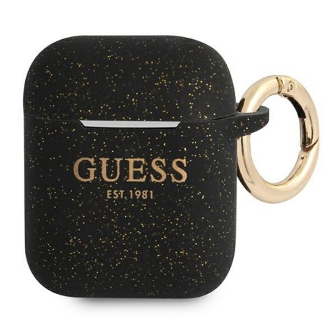 Guess etui do AirPods GUA2SGGEK czarne Silicone Glitter CG Mobile SAS Guess etui do AirPods GUA2SGGEK czarne Silicone Glitter CG Mobile SAS