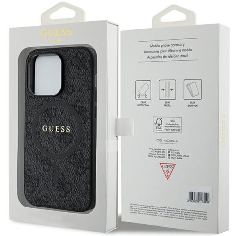 Guess nakładka do iPhone 15 Pro 6,1" GUHMP15LG4GFRK czarna HC MAGSAFE PU 4G RING CLASSIC LOGO CG Mobile SAS Guess nakładka do iPhone 15 Pro 6,1" GUHMP15LG4GFRK czarna HC MAGSAFE PU 4G RING CLASSIC LOGO CG Mobile SAS